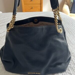 Michael Kors Leather shoulder bag - navy